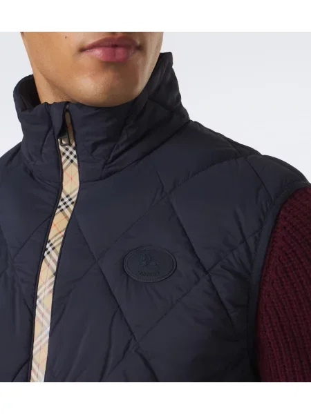 Kockovaná prešívaný vesta Burberry modrá