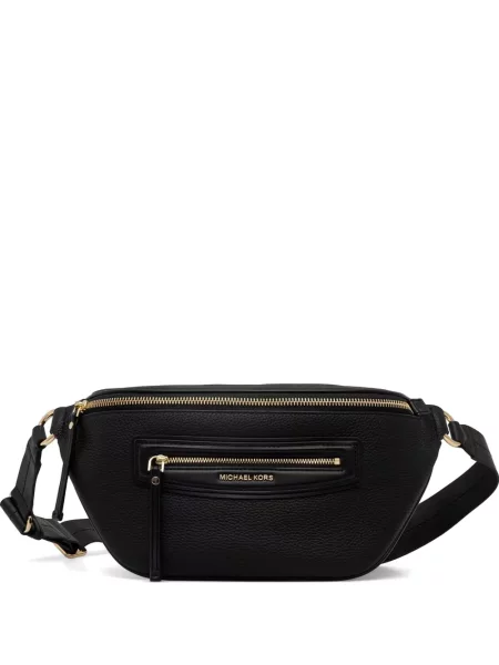 Cu centură rochie Michael Kors Collection din piele cu cataramă negru