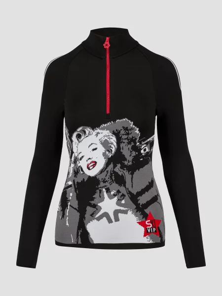 Lniany sweter z golfem Newland do golfa czarny