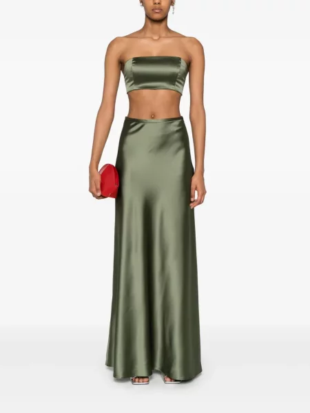 Fusta maxi Atu Body Couture din satin verde