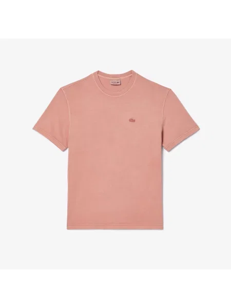 Lacoste Koszulka Natural Dyed Jersey różowa
