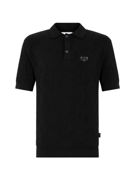 Tricou polo Philipp Plein din jacard negru