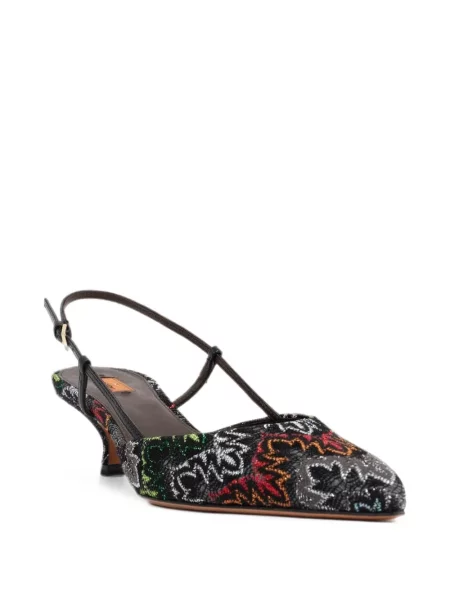 Pantofi cu toc Missoni slingback negru