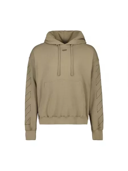 Bluza z kapturem Off-white z kapturem z nadrukiem polarowa biała