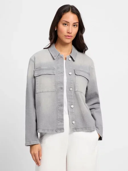Comma casual identity kurtka dżinsowa Kobiety jednolity 34 szary