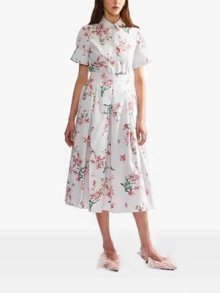 Fustă midi Erdem cu model floral cu imagine alb