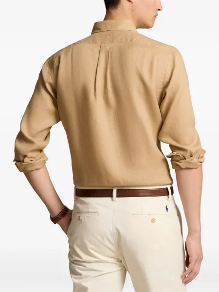 Ленена поло тениска Polo Ralph Lauren бяло