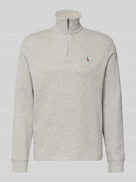Bluza z kołnierzem o kroju regular fit z czystej bawełny Polo Ralph Lauren szara