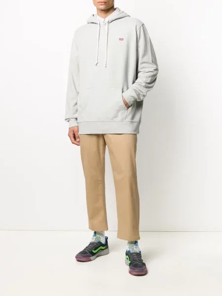 Decupat hanorac Levi's® cu autograf skinny fit gri