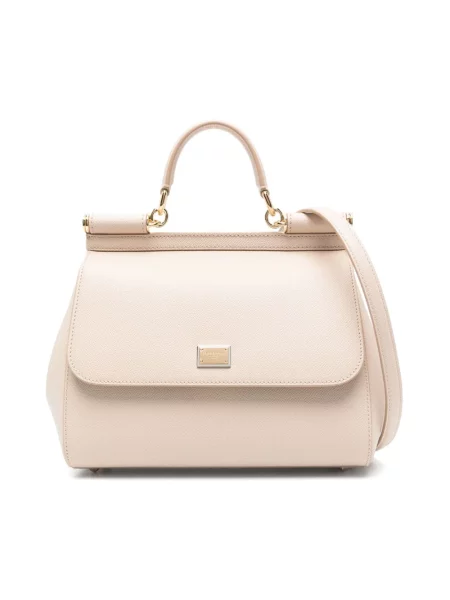 Torebka Dolce And Gabbana skórzana beżowa