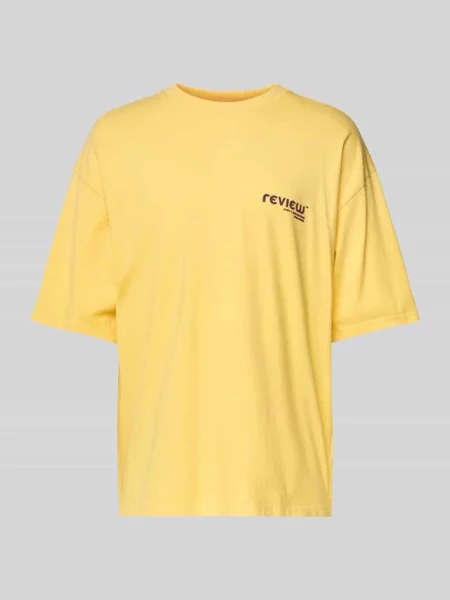 T-shirt z nadrukiem z logo Review żółta