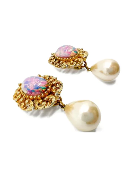 Обеци Jennifer Gibson Jewellery с перли златисто