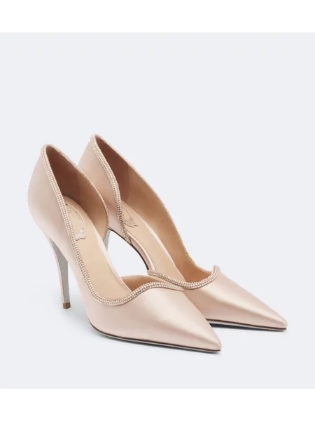 Pantofi cu toc Rene Caovilla din satin roz