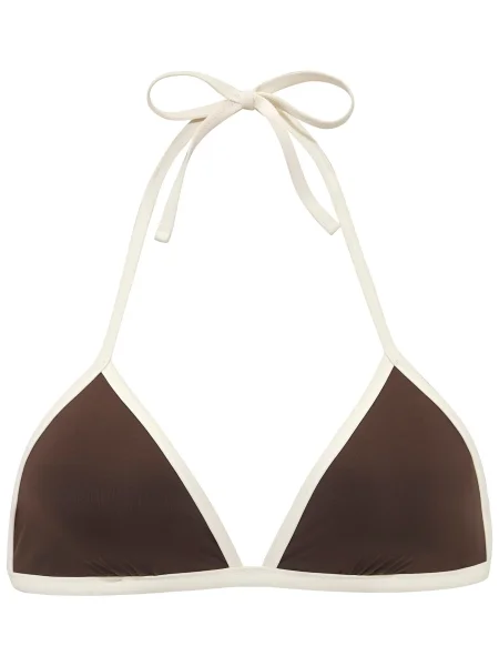 Copenhagen Studios Sutien costum de baie maro alb