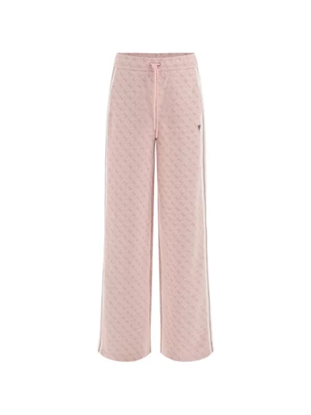Pantaloni Guess alergare cu autograf roz