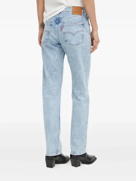 Карирани дънки straight leg Levi's® с шипове кафяво