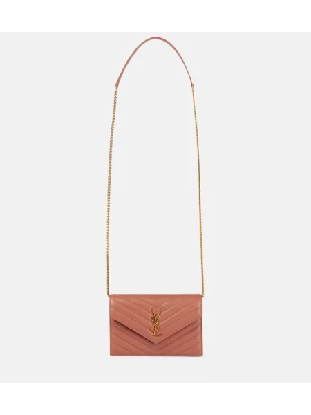 Usnjena ogrlica Saint Laurent roza