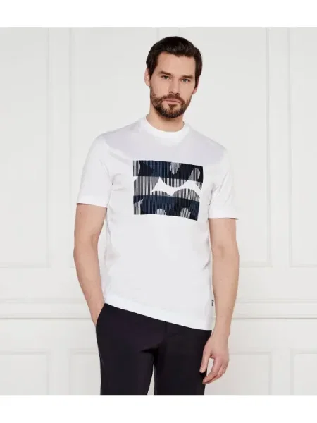 BOSS BLACK Tricou C-Thompson | mercerizat alb