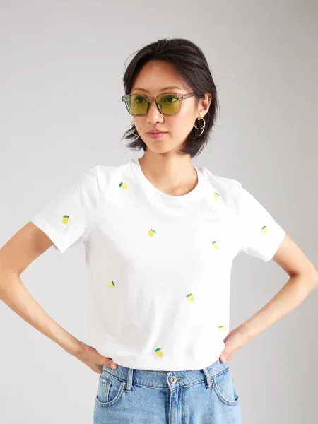 ONLY Tricou KETTY galben / verde alb