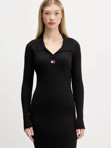 Tommy Jeans rochie mini mulată negru