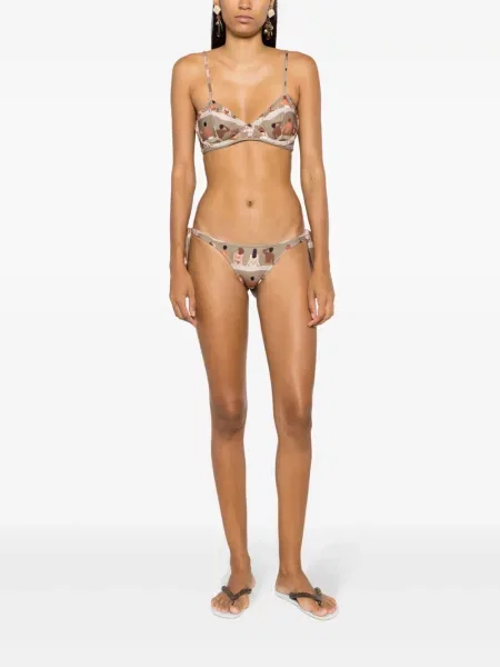 Raštuotas lankeliai bikinis Amir Slama ruda