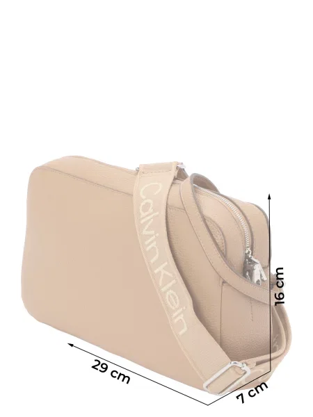Calvin Klein Geantă Webbing 2X Strap Lg Camera Bag Bej maro