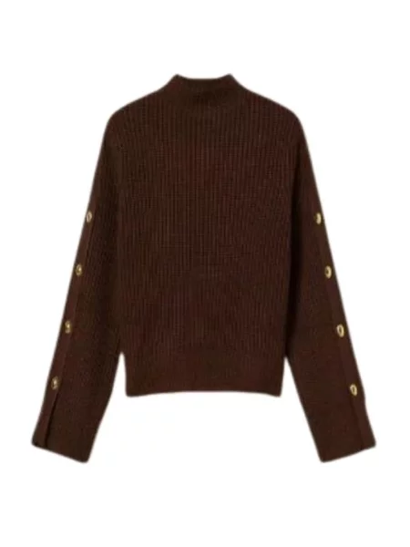 Sweter z golfem Twinset brązowy