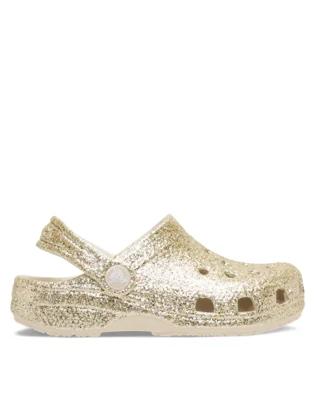 Natikači Crocs Classic Chunky Glitter Clog K bež