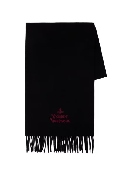 Fular Vivienne Westwood cu broderie de lână negru