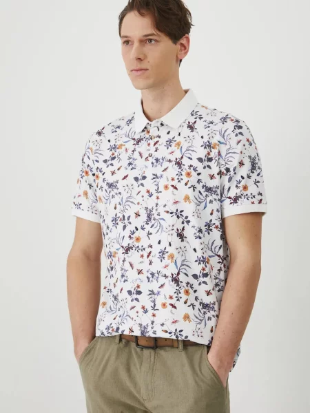 Тениска с яка Medicine с десен бяло