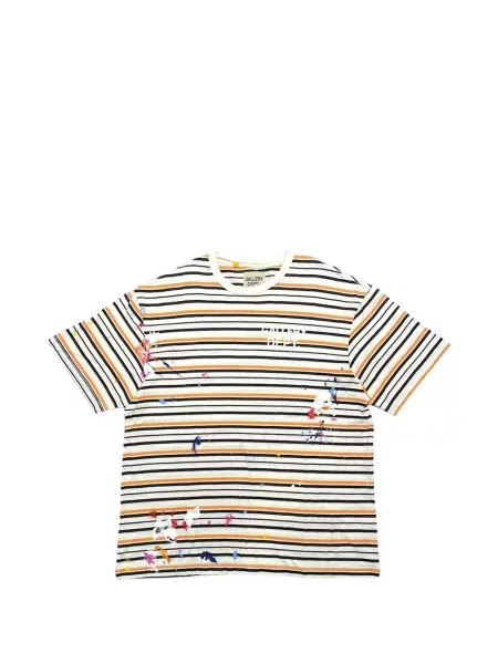 Tricou Gallery Dept. cu dungi scurt alb