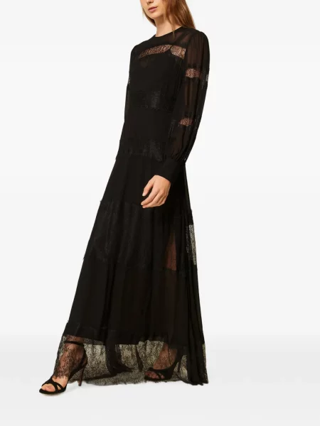 Lung rochie Twinset din dantelă negru