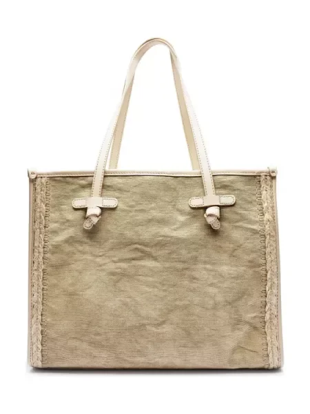 GIANNI CHIARINI Geantă shopper Marcella cu adaos de piele maro