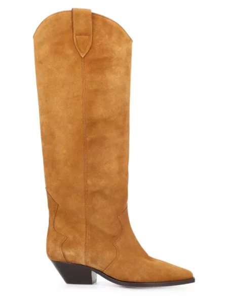 Botine Isabel Marant din piele de căprioară maro