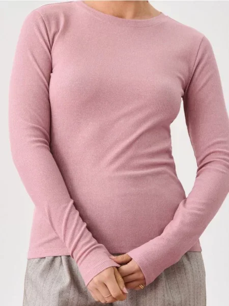 Рифлена блузка рожевий