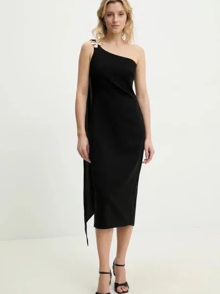 Answear Lab rochie midi mulata negru