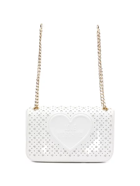 Боди Love Moschino със сърца перфорация бяло