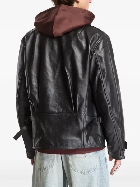 Geanta de piele Y-3 negru
