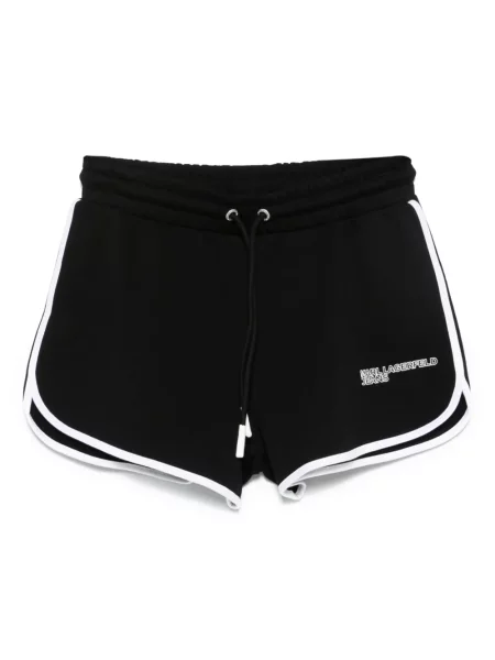 Pantaloni scurți din denim Karl Lagerfeld Jeans cu imagine alergare negru