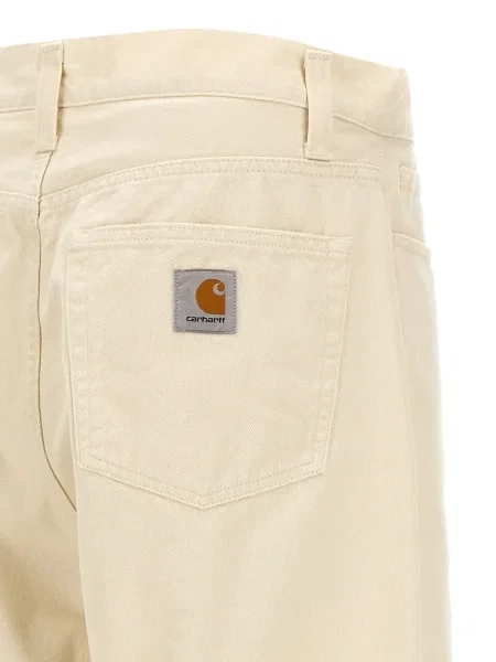 Blugi Carhartt Wip cu 5 buzunare alb
