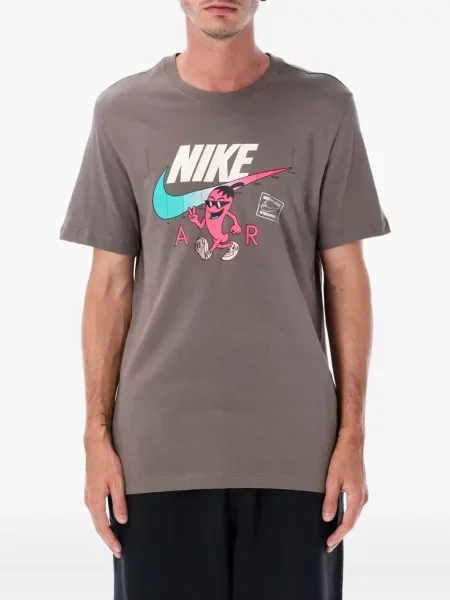 Tricou Nike din fleece alergare cu decolteu rotund gri