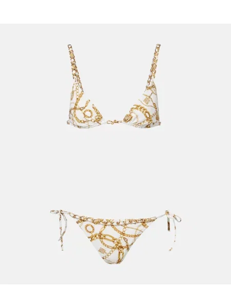 Bikini Balmain cu imagine alb