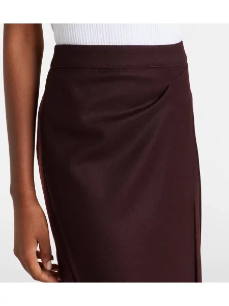 Fustă midi Victoria Beckham de lână drapată