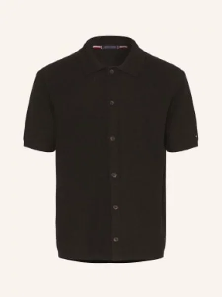 Tommy Hilfiger Koszula Z Krótkim Rękawem Comfort Fit schwarz czarna