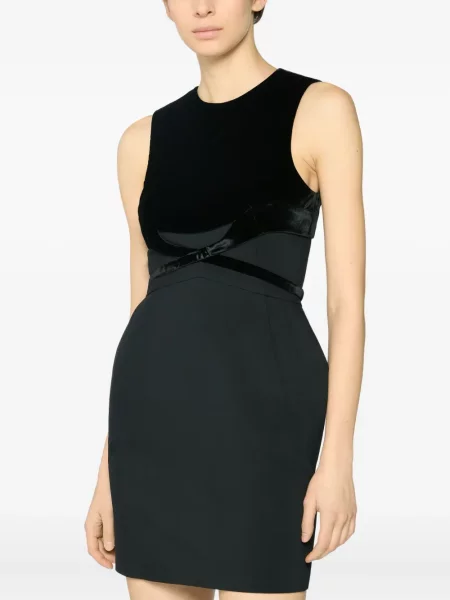Rochie mini Genny de catifea de costum negru