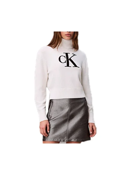 Pulover Calvin Klein Jeans alb