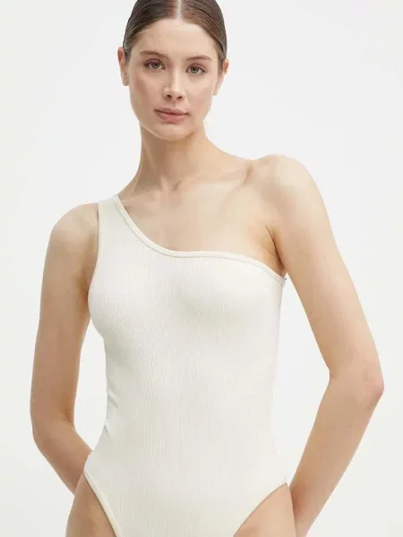 Боди за йога JOYINME Open Up Seamless с голи рамене бежово