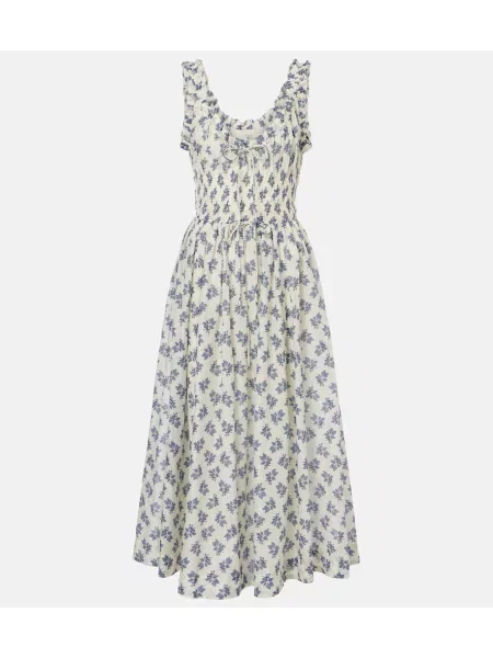 Sukienka midi Dôen w kwiatki do kolan garniturowa