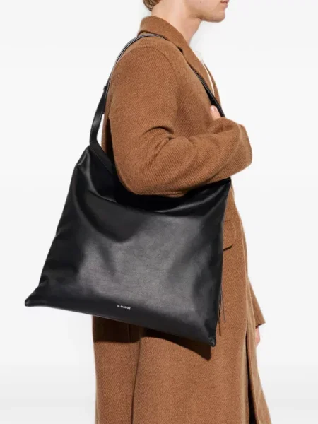 Geantă Jil Sander cu autograf negru