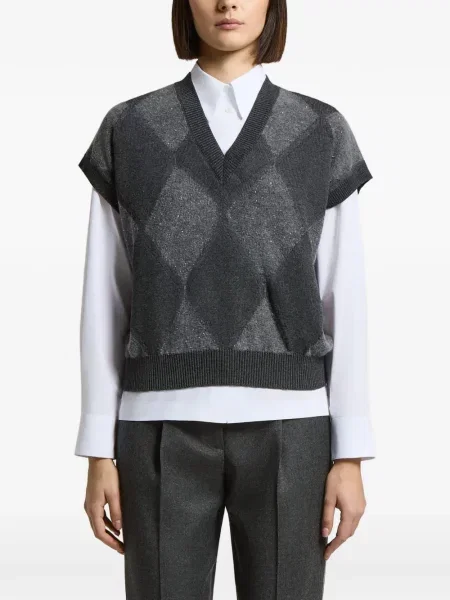 Pulover Peserico cu model argyle gri